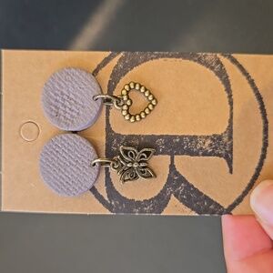 "Butterfly LOVE" Handmade Earrings Upcycled Materials One Of A Kind